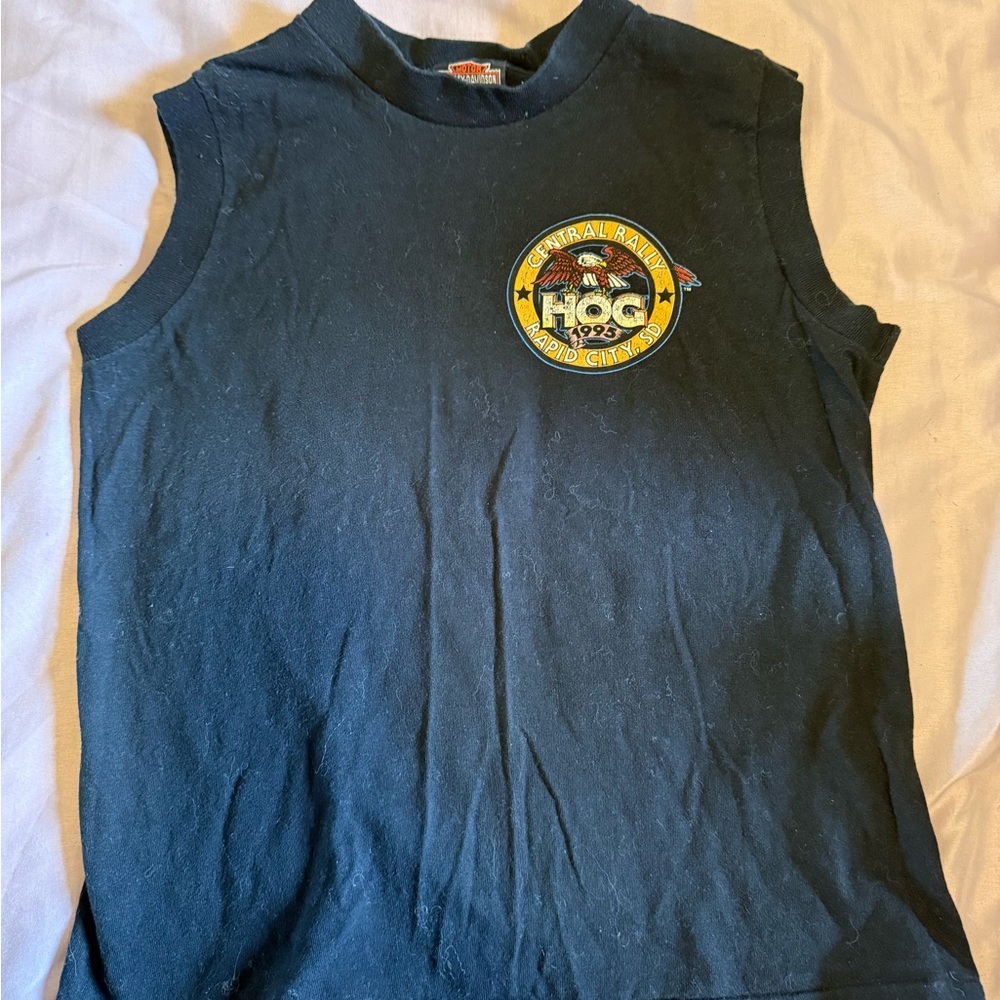 Harley-Davidson Black Muscle Tee with Iconic Emblem